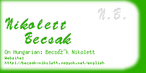 nikolett becsak business card